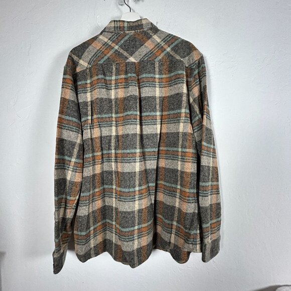Carbon 2 Cobalt Mens Plaid Flannel Shirt XL Cotton Blend Button Up Gray Casual - Picture 2 of 8